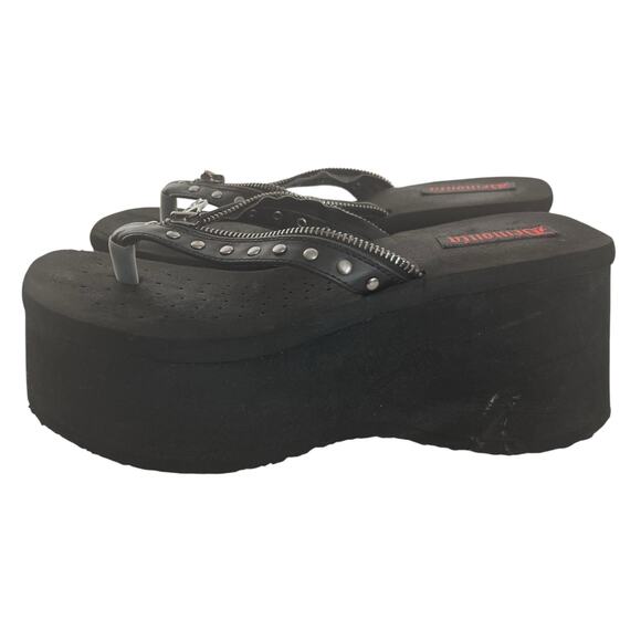 Demonia FUNN-33 Platform Black Sandals - Picture 5 of 14